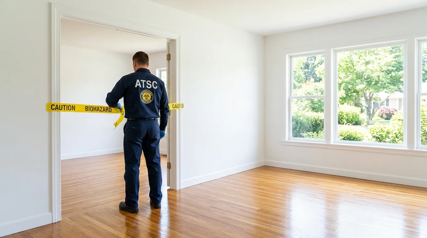 Certified biohazard cleanup crew performing Trauma Scene Cleanup in Windham